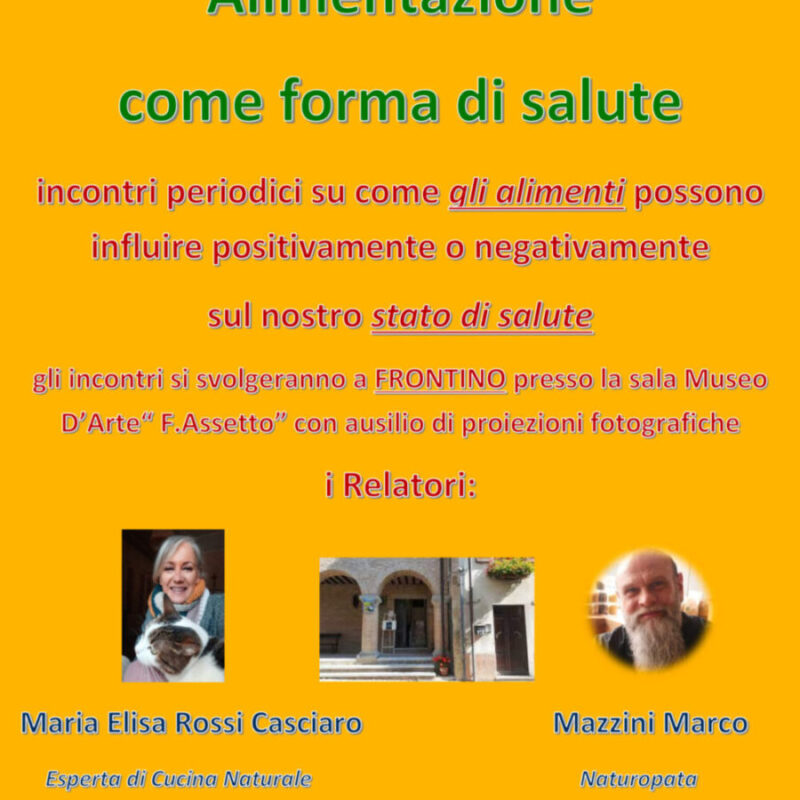 21 Ottobre 2023 – ore 16 ” Alimentazione come forma di Salute” (ingresso gratuito)